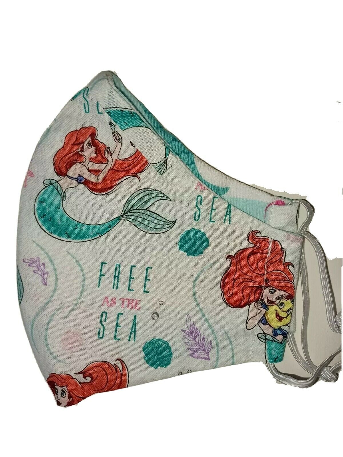 FACE MASK WASHABLE 100% COTTON REUSABLE REVERSIBLE MERMAIDS - $3.95