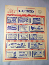 1960 Rialto Movie Theater Terry Montana Guide Schedule Program EX+ 11x8 3/4 in - £18.51 GBP