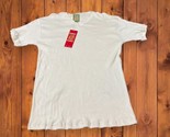 NWT Koman Mens 3XL Casual / Dressy Short Sleeve Shirt White Ribbed Vtg F... - $9.89