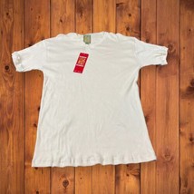 NWT Koman Mens 3XL Casual / Dressy Short Sleeve Shirt White Ribbed Vtg Form Fit - £7.02 GBP