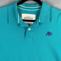 Aeropostale Polo Shirt Mens Large Turquoise Cotton Knit Golf Preppy Casu... - £6.84 GBP