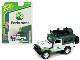 1980 Toyota Land Cruiser White and Green &quot;Perhutani&quot; with Roof Rack Limited Edit - £27.58 GBP