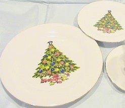 Sea Gull Fine China By Jian Shiang 3 Piece Set &quot;Christmas Tree&quot; Pattern - £15.68 GBP