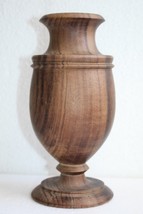 Old Vintage Olive Tree Wooden Vase Urn Goblet Hand Made Collectible Home Decor - £49.28 GBP