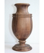 Old Vintage Olive Tree Wooden Vase Urn Goblet Hand Made Collectible Home... - $62.85