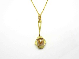 Vintage 1920s Natural Diamond Lavalier Drop Pendant 14k Gold - £281.80 GBP