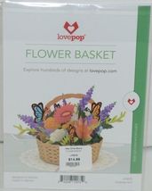 Lovepop LP2075 Flower Basket Pop Up Card Purple White Envelope Cellophane Wrap image 6