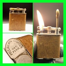 Antique 1920&#39;s Leather Covered Pollak Lighter Lift Arm Lighter Working Very Rare - £101.36 GBP