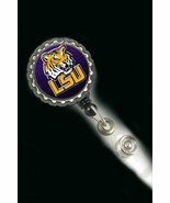 Lsu Tigers Louisiana  work Retractable Reel ID Badge Holder nurse cna se... - $5.69