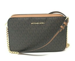 NWB Michael Kors Jet Set Logo EW Crossbody Brown 35F8GTTC3B Chain Acorn Dust Bag - £59.27 GBP