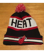 New Era Miami Heat Winter Beanie Knit Soft Hat Cap With Pom Red Black Wh... - $12.86