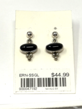 Sterling Silver and Onyx Reservation Hand Made Pierced Earrings - $18.99