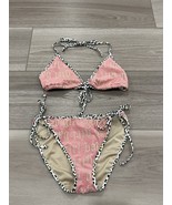 Victorias Secret Metallic &quot;Bad Girl&quot; Leopard Trim Bikini Top &amp; Bottoms M... - $121.84 CAD