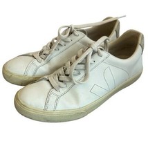 Veja White Sneakers Tennis Shoes Lace Up Casual Brazil Stitching Size 38... - $60.00
