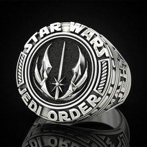 ZHIXUN Retro Vintage Silver Plated Star Wars Jedi Order Themed Ring - Unisex - £13.58 GBP