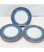 Sakura Oneida Snow Angel Village Saucers Christmas 6-1/4&quot;  Lot of 8 Xmas - $26.45