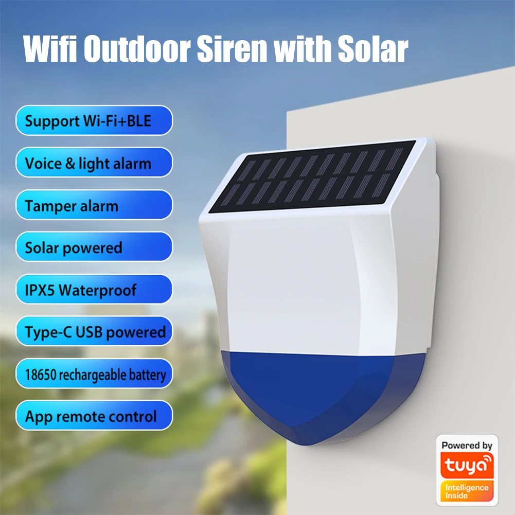 Tuya Smart Life Wireless WiFi Bluetooth-compatible Solar Powered Outdoor... - £112.46 GBP