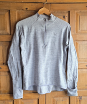 Nike Pullover Womens Medium Gray 1/4 Zip Workout Dri Fit Waffle Knit Fle... - $22.00