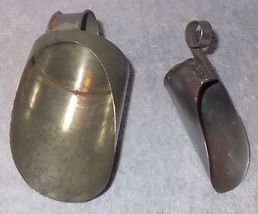 Vintage Lot of 2  Small Galvanized Tin Metal Soldered Sugar Type Scoops - £10.11 GBP