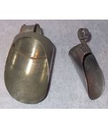 Vintage Lot of 2  Small Galvanized Tin Metal Soldered Sugar Type Scoops - £10.31 GBP