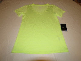 Nike Dri Fit Atletic cut Womens active t shirt S 700777 yellow training ... - £14.39 GBP