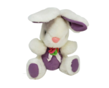 LUV BUNCH 10" VINTAGE 1991 WHITE + PURPLE BUNNY RABBIT STUFFED ANIMAL PL... - $19.00