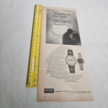 Total Times Two by Seiko Watch Romantic Couple His and Hers Vtg Print Ad 1967 - £6.30 GBP
