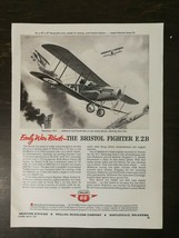 Vintage 1961 Phillips 66 The Bristol Fighter F.2B Airplane Full Page Ori... - $6.64