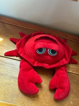 Gently Used Plush The Petting ZOO Large Red CRAB w Big Eyes &amp; Tooth Fairy Pocket - £11.71 GBP