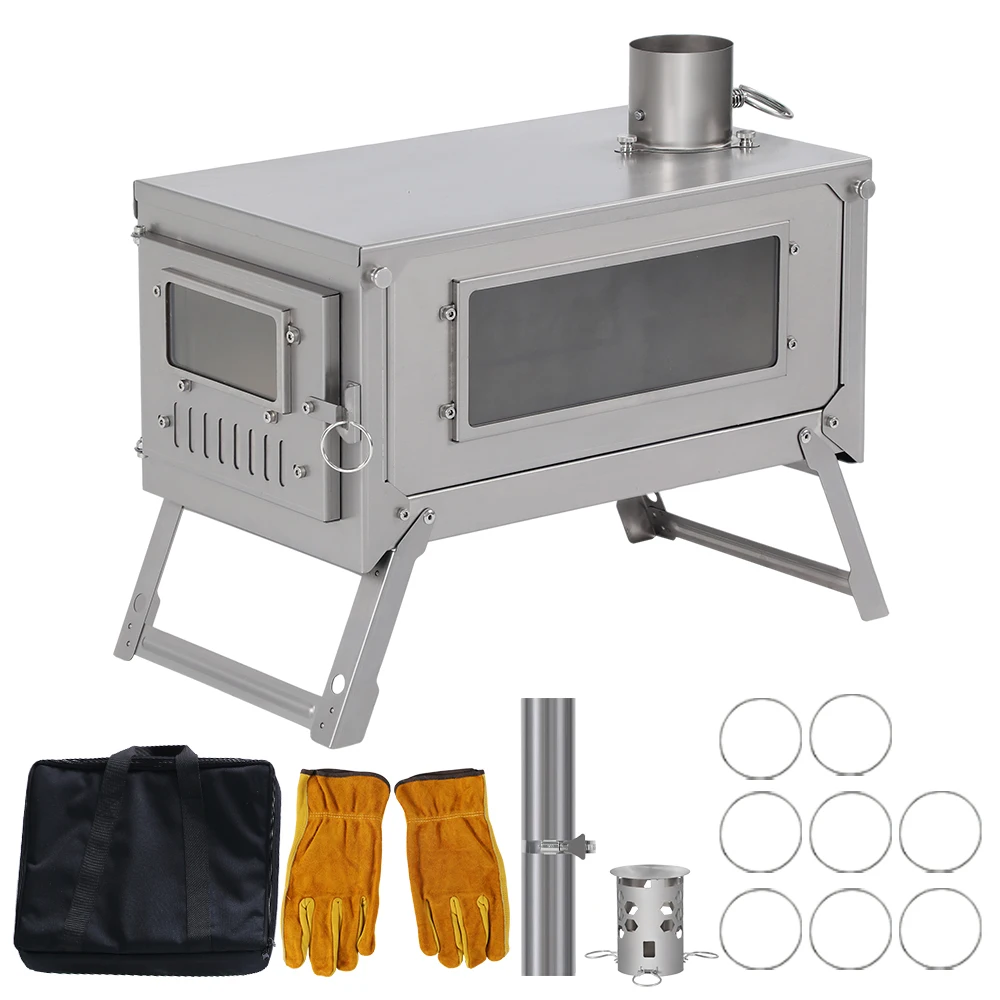 Titanium Stove Foldable Lightweight Durable Portable Folding Wood Burning - £246.54 GBP