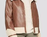 Universal Thread Goods Co.™ ~Size Small  ~ Sherpa Moto Faux Leather Brow... - £29.55 GBP
