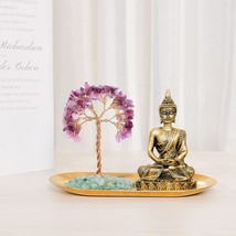 Buddha Statue and Amethyst Chakra Tree Set - £23.18 GBP