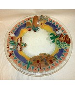 Peggy Karr Fused Glass Console Serving Bowl Adobe House Kachina Southwes... - £96.31 GBP