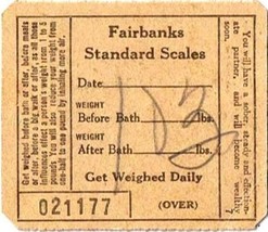 Fairbanks Scale WEIGHT CARD Back Ad Southern Candy Co. Atlantic New Jersey - $6.86