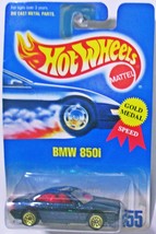 Hot Wheels BMW 850i 1991 Metal Flake Dark Blue with Gold Lace Wheels 1:64 Scale  - $9.70