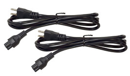NEW 2-PACK 3 Prong 6-foot AC Mickey Power Cord NEMA 5-15P to C5 Cable 2.5A 250V - £9.54 GBP
