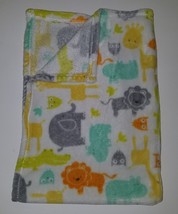 Baby Starters Safari Blanket Elephant Lion Giraffe Hippo Owl Yellow Oran... - $42.04