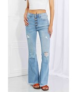 Vibrant MIU Full Size Jess Button Flare Jeans - $87.71 CAD