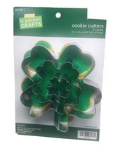 Set Of 3 St. Patrick&#39;s Day Graduated Shamrock Cookie Cutters 1.5, 3, 5 Inch - £15.69 GBP
