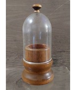 Vintage Wooden Toothpick Holder Clear Dome Lid Cover 4.5&#39;&#39; - £13.15 GBP