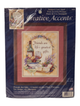 Dimensions Creative Accents Friends Are Gifts Stamped Cross Stitch Wine Grapes - £13.82 GBP