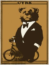 Decoration Poster.Home interior design print.Wall art.Bear in a suit.Bike.7197 - £14.03 GBP+