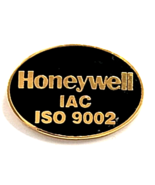 Honeywell IAC ISO 9002 Pin Gold Tone Black Enamel Quality Program Recogn... - $240.43 MXN