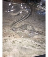 Swan Glass Candle Holder Clear Reflective - $28.84 CAD