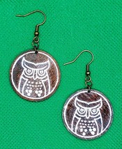 Great Horned Owl Earrings - Fall - Wood - £12.61 GBP