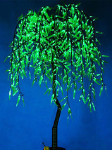 4ft LED Willow Tree Light Outdoor Christmas Light Green LEDs + Green Lea... - £209.75 GBP