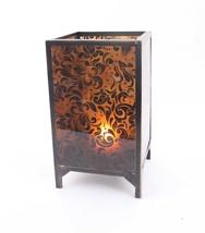 10.25 X 10.25 X 18 Brown Vintage Floral Pattern - Candle Holder - $2,882.81 MXN