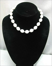 Trifari White Beaded Vintage Necklace Knotted 17 1/2&quot; Choker Plastic Beads - £16.34 GBP