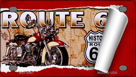 Route 66 Mother Road Scroll Novelty Mini Metal License Plate Tag - £11.74 GBP