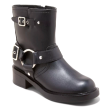 Universal Thread Women&#39;s Connor Biker Harness Black Buckle Ankle Boots New - $56.34